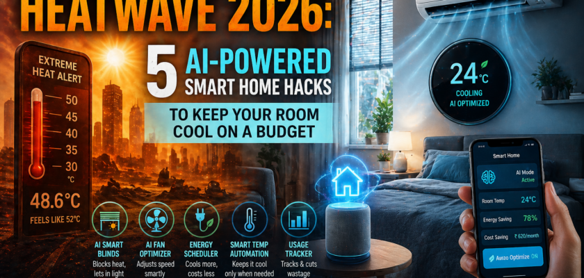 A budget-friendly AI-powered smart home cooling setup during the Record-Breaking Heatwave 2026 in Jaipur.