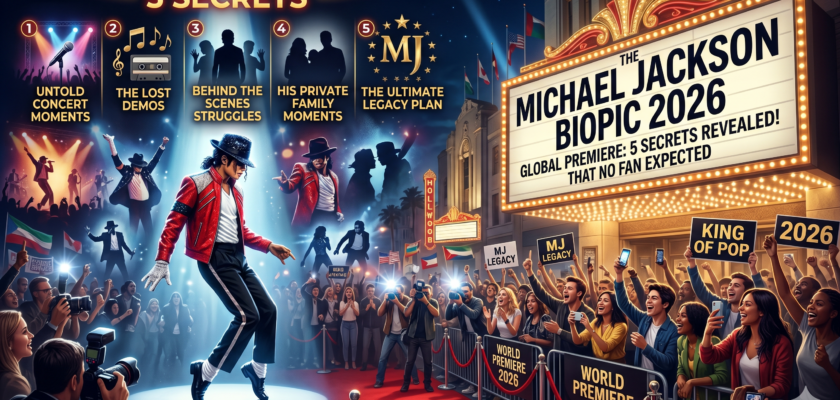 A high-definition cinematic shot of Jaafar Jackson as the King of Pop from the Michael Jackson Biopic 2026.