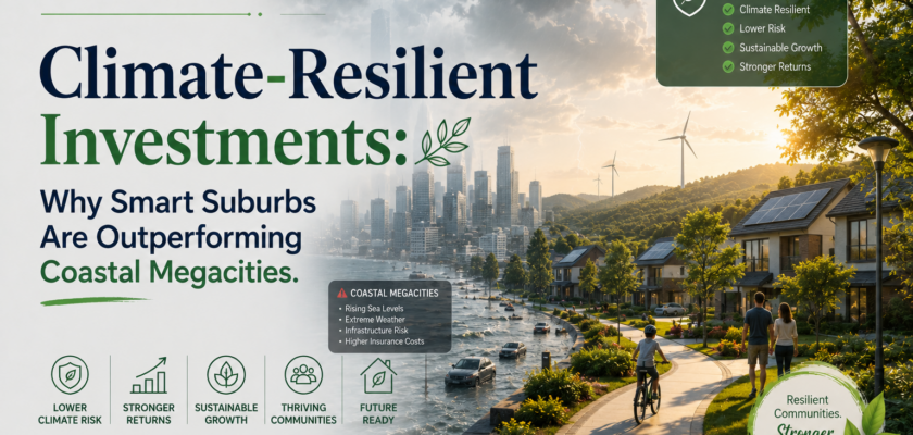 A premium real estate investment terminal tracking the capital migration from vulnerable coastal zones to inland smart suburban micro-markets in 2026.